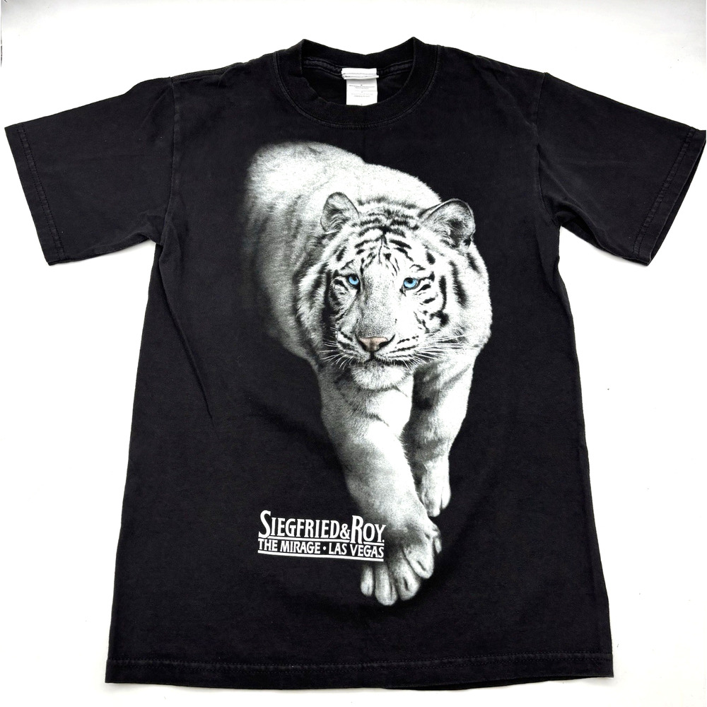 Vintage 90s Siegfried & Roy The Mirage White Tiger Double Sided Graphic T-shirt